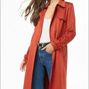 Fuad suede trench coat